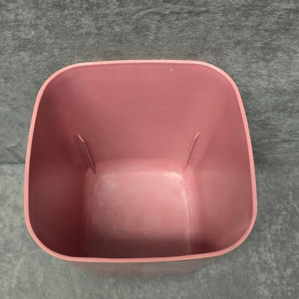 Vintage Aquetta Ware Blush Pink Small Square Plastic Trash Can